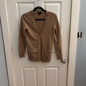 J Crew 100% Italian Cashmere Cardigan in Classic Camel